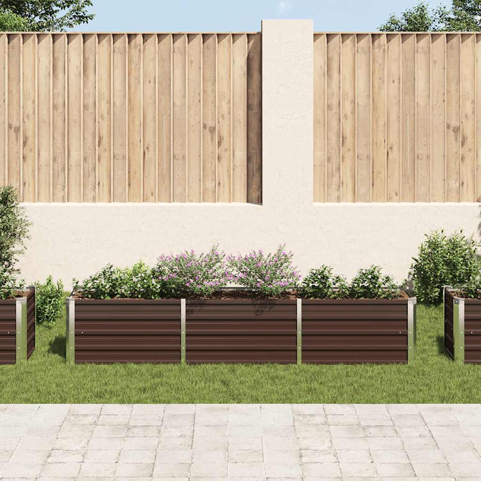 Strat înălțat de grădină maro 240 x 40 x 45 cm oțel galvanizat - WALTI WALTI