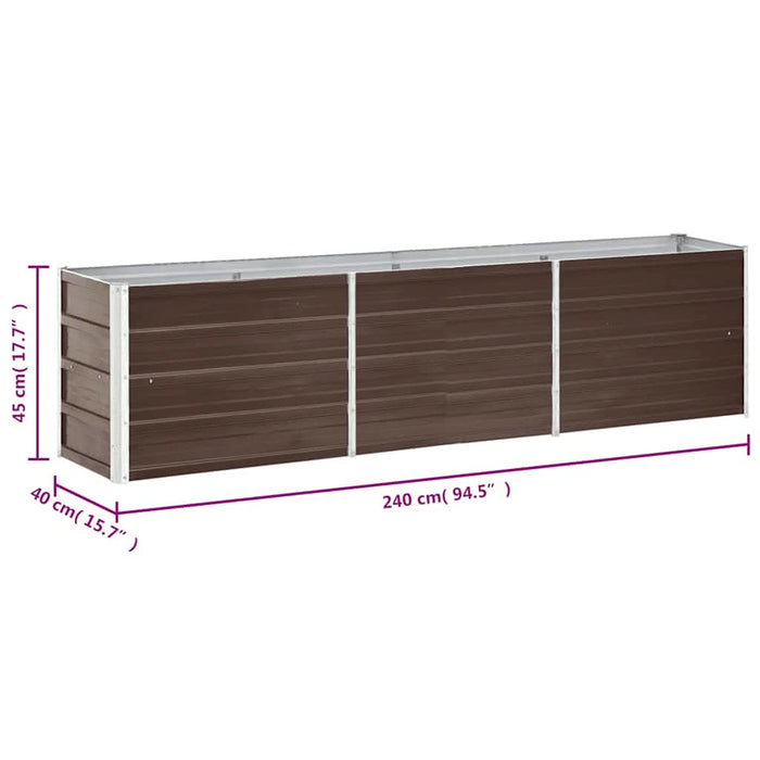 Strat înălțat de grădină maro 240 x 40 x 45 cm oțel galvanizat - WALTI WALTI