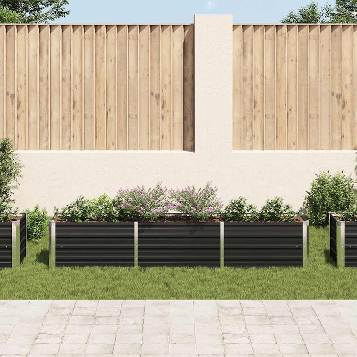 Strat înălțat de grădină antracit 240x40x45 cm oțel galvanizat - WALTI WALTI