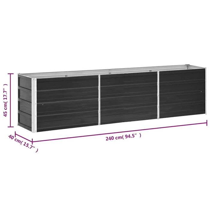 Strat înălțat de grădină antracit 240x40x45 cm oțel galvanizat - WALTI WALTI