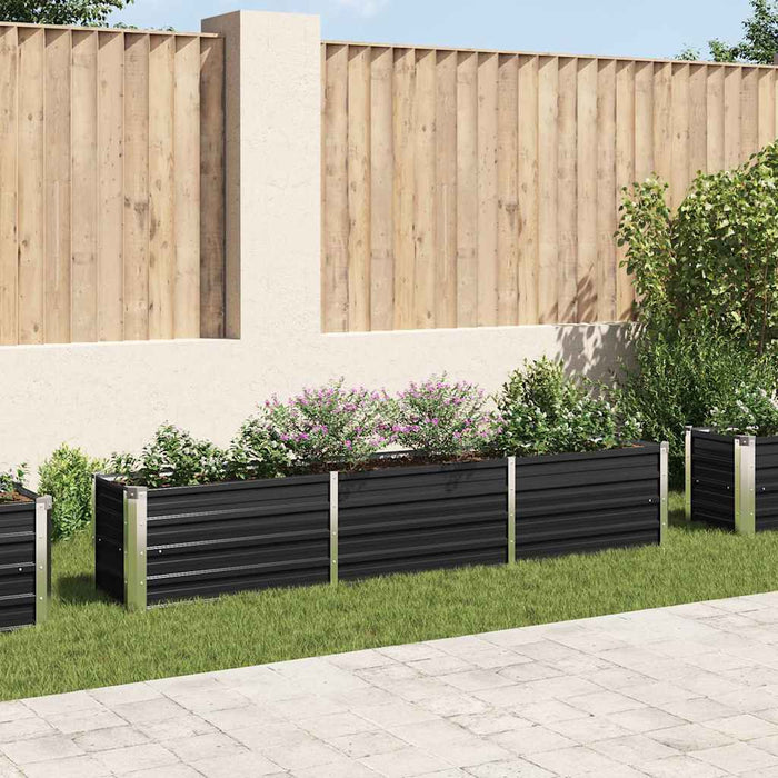 Strat înălțat de grădină antracit 240x40x45 cm oțel galvanizat - WALTI WALTI