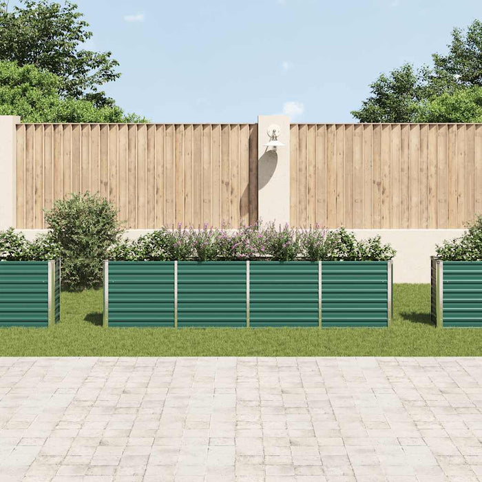 Strat înălțat grădină, verde, 320x40x77 cm, oțel galvanizat - WALTI WALTI