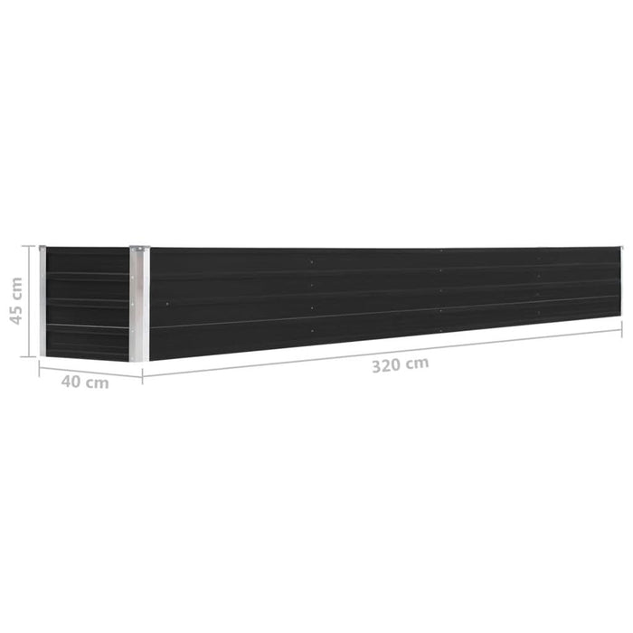 Strat înălțat de grădină antracit 320x40x45 cm oțel galvanizat - WALTI WALTI