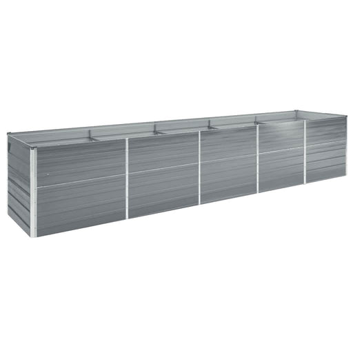 Strat înălțat de grădină, gri, 400x80x45 cm, oțel galvanizat - WALTI WALTI