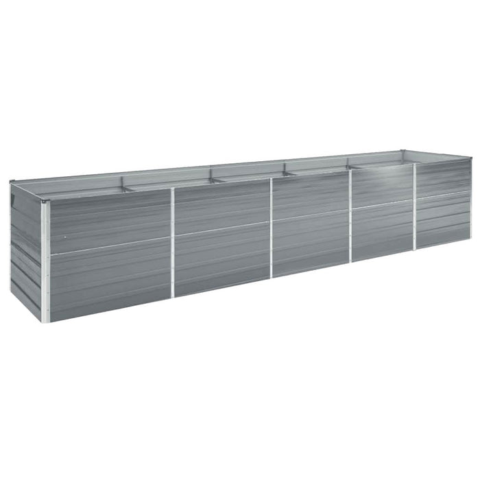 Strat înălțat de grădină, gri, 400x80x45 cm, oțel galvanizat - WALTI WALTI
