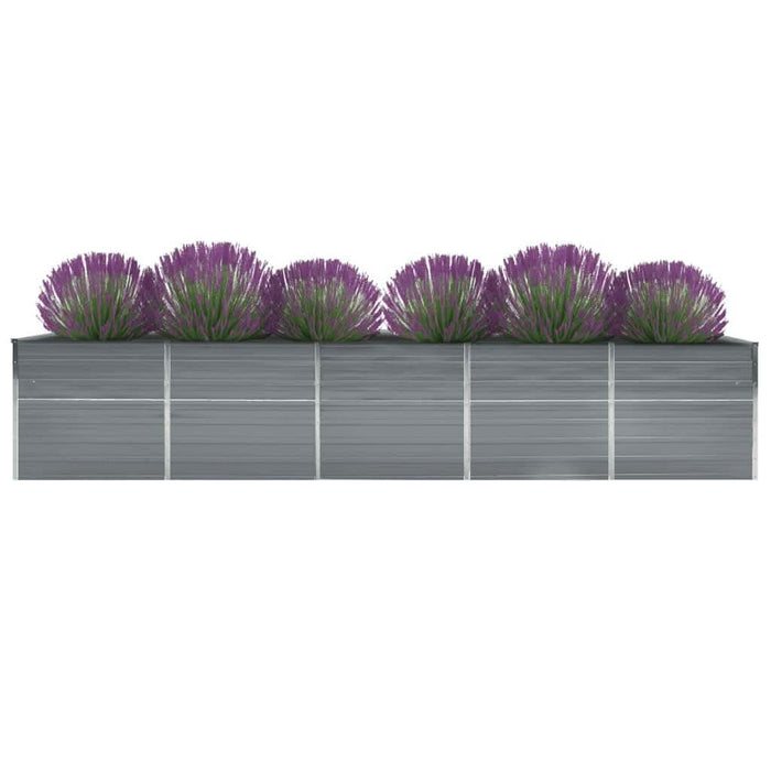 Strat înălțat de grădină, gri, 400x80x45 cm, oțel galvanizat - WALTI WALTI