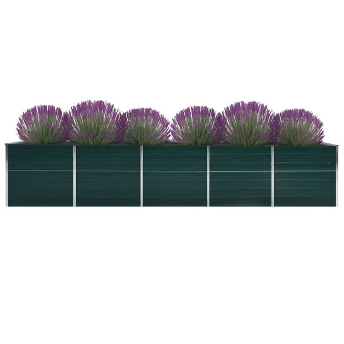 Strat înălțat de grădină, verde, 400x80x45 cm, oțel galvanizat - WALTI WALTI