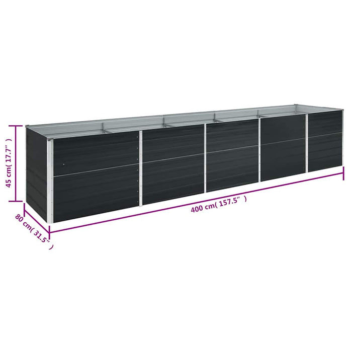 Strat înălțat de grădină antracit 400x80x45 cm oțel galvanizat - WALTI WALTI