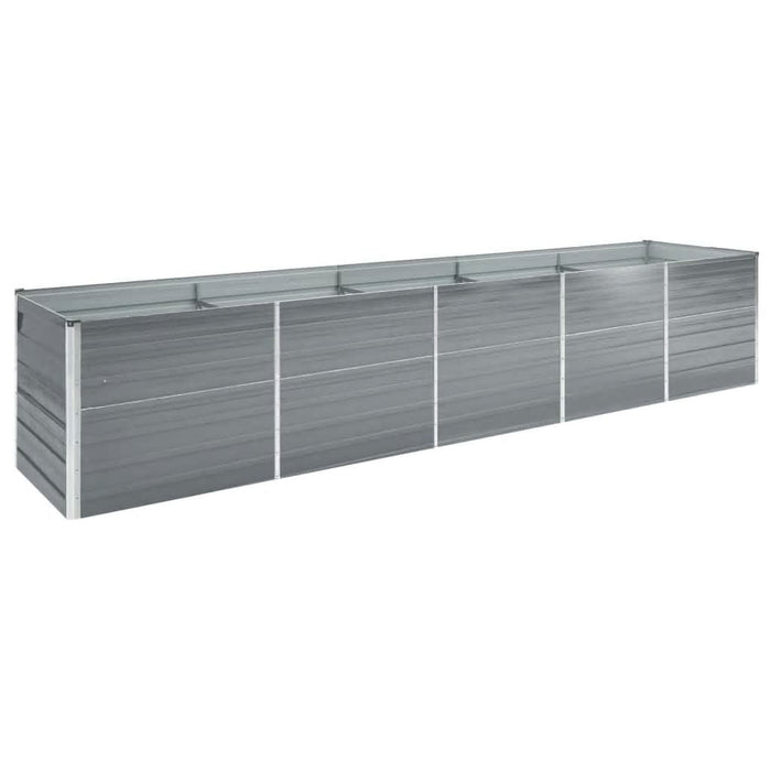 Strat înălțat de grădină, gri, 400x80x77 cm, oțel galvanizat - WALTI WALTI