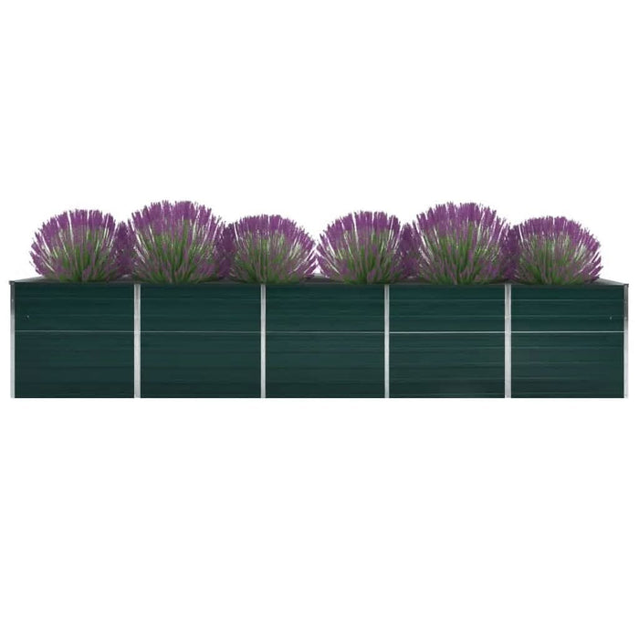 Strat înălțat de grădină, verde, 400x80x77 cm, oțel galvanizat - WALTI WALTI