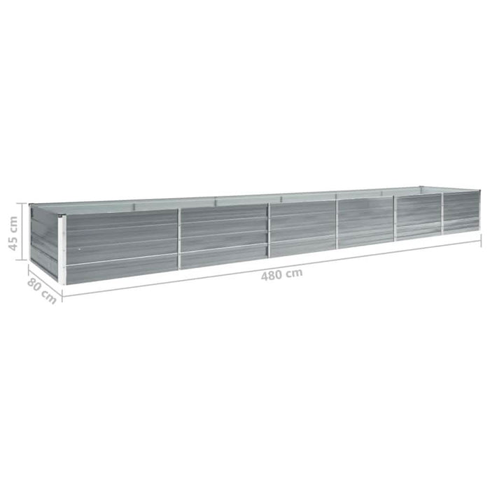 Strat înălțat grădină, gri, 480x80x45 cm, oțel galvanizat - WALTI WALTI