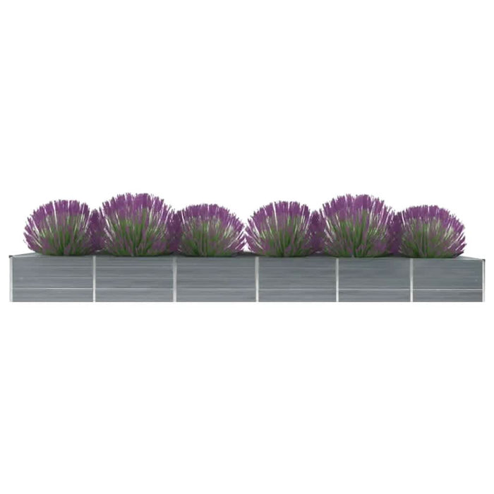 Strat înălțat grădină, gri, 480x80x45 cm, oțel galvanizat - WALTI WALTI