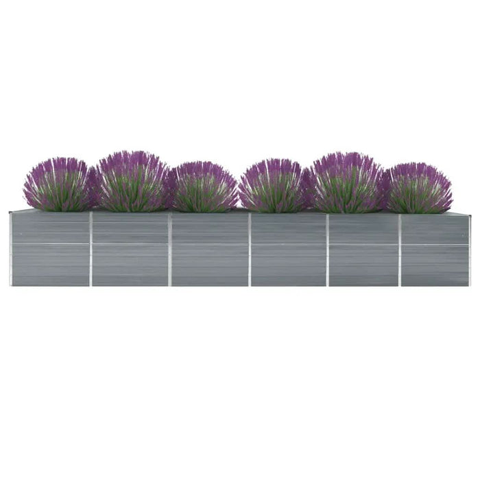 Strat înălțat grădină, gri, 480x80x77 cm, oțel galvanizat - WALTI WALTI
