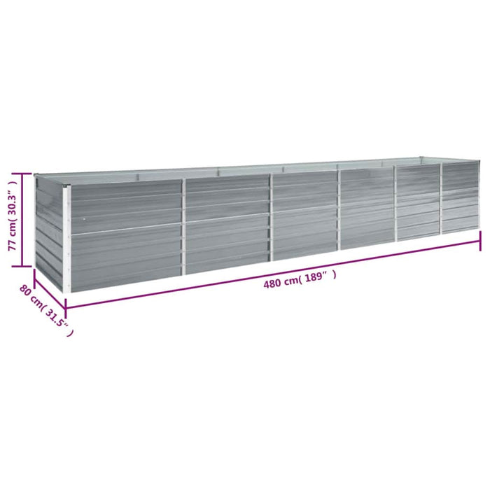 Strat înălțat grădină, gri, 480x80x77 cm, oțel galvanizat - WALTI WALTI