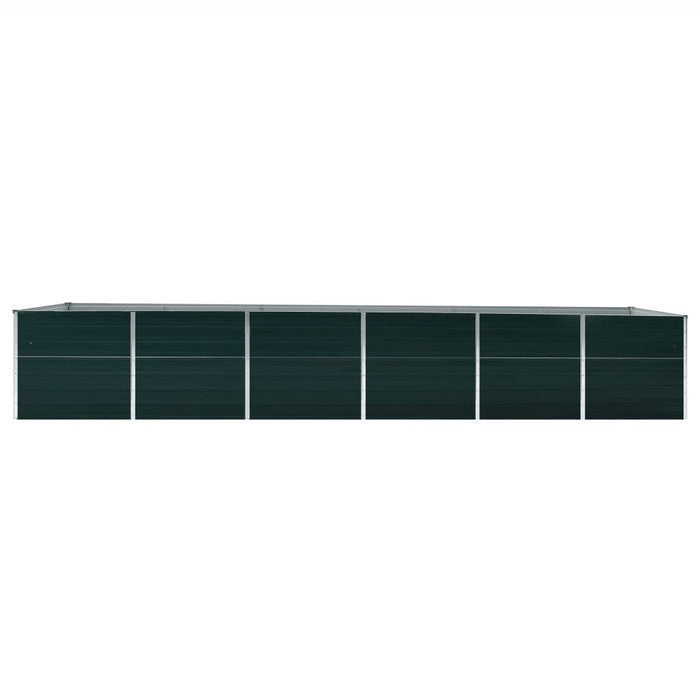 Strat înălțat de grădină, verde, 480x80x77 cm, oțel galvanizat WALTI