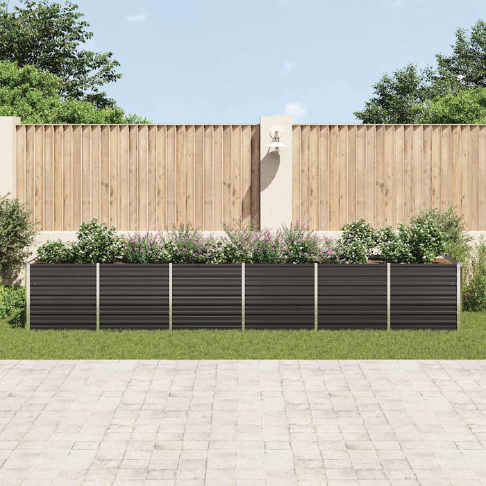 Strat înălțat grădină, antracit, 480x80x77 cm, oțel galvanizat - WALTI WALTI