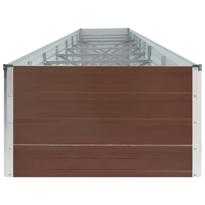Strat înălțat de grădină, maro, 600x80x45 cm, oțel galvanizat - WALTI WALTI