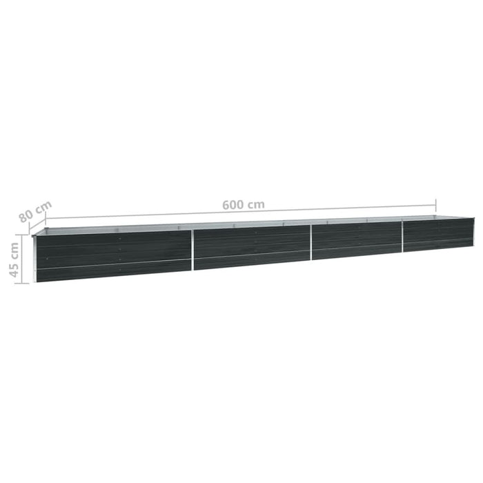 Strat înălțat de grădină antracit 600x80x45 cm oțel galvanizat - WALTI WALTI