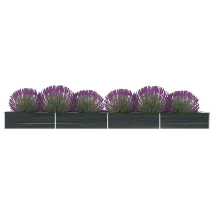 Strat înălțat de grădină antracit 600x80x45 cm oțel galvanizat - WALTI WALTI