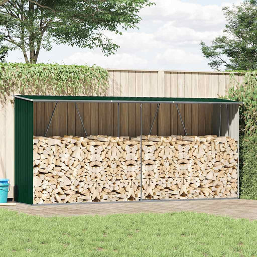 Șopron depozitare lemne, verde, 330x84x152 cm, oțel galvanizat - WALTI WALTI