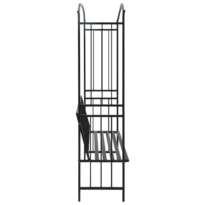 Arcadă de grădină cu bancă, negru, 128 x 50 x 207 cm, fier - WALTI WALTI