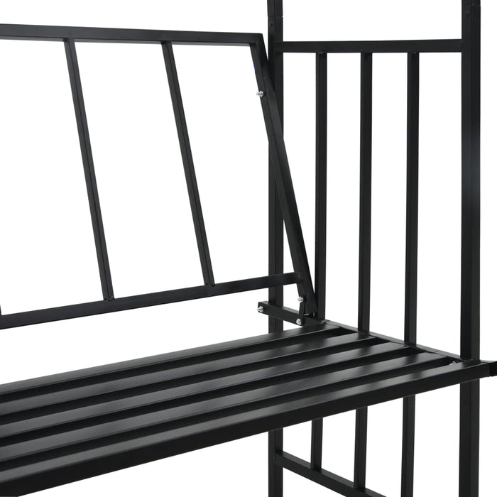 Arcadă de grădină cu bancă, negru, 128 x 50 x 207 cm, fier - WALTI WALTI
