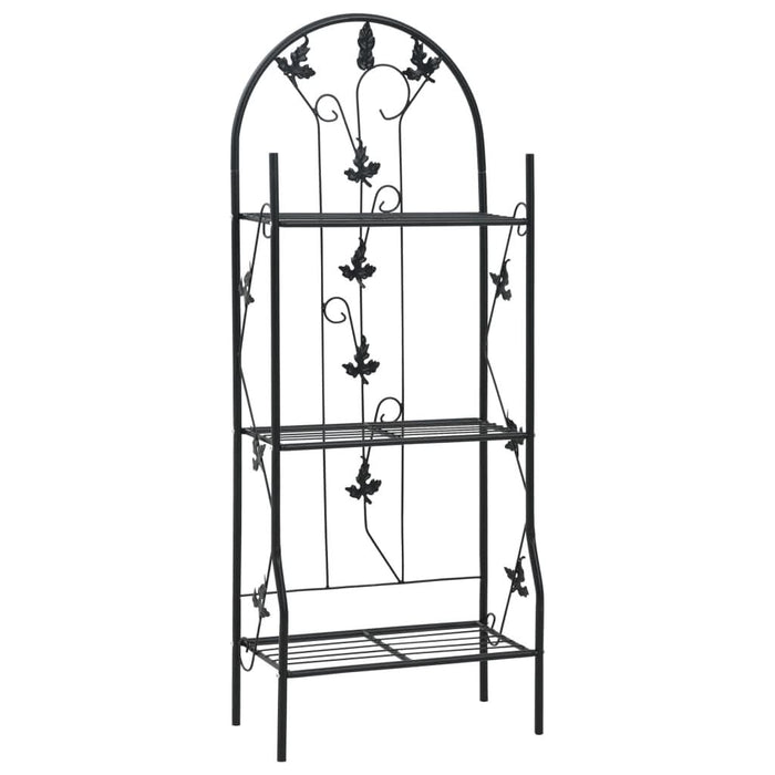 Suport de plante, 3 niveluri, negru, 52 x 28 x 128 cm, fier - WALTI WALTI