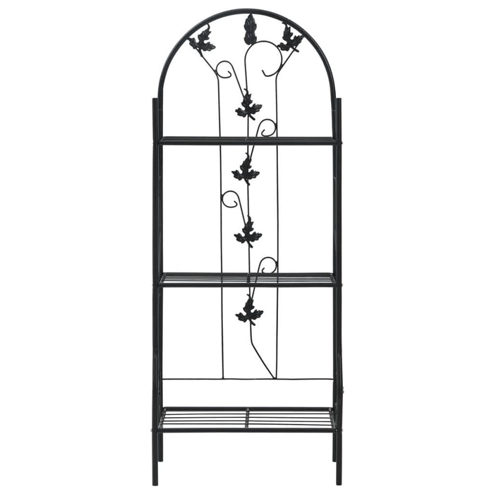 Suport de plante, 3 niveluri, negru, 52 x 28 x 128 cm, fier - WALTI WALTI