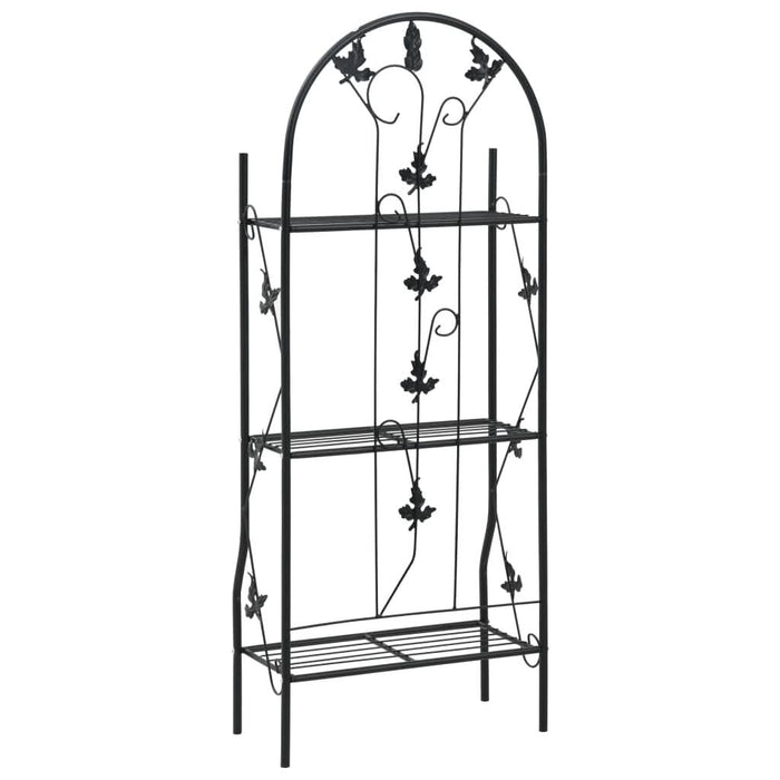 Suport de plante, 3 niveluri, negru, 52 x 28 x 128 cm, fier - WALTI WALTI