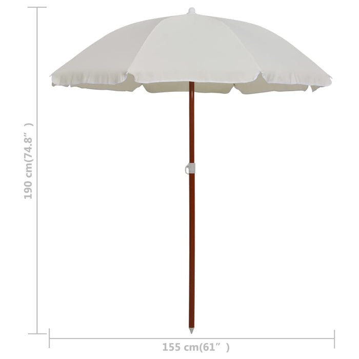 Umbrelă de soare cu stâlp din oțel, nisipiu, 180 cm WALTI