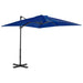 Umbrelă în consolă, stâlp din aluminiu albastru azur 250x250 cm - WALTI WALTI