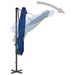 Umbrelă în consolă, stâlp din aluminiu albastru azur 250x250 cm - WALTI WALTI