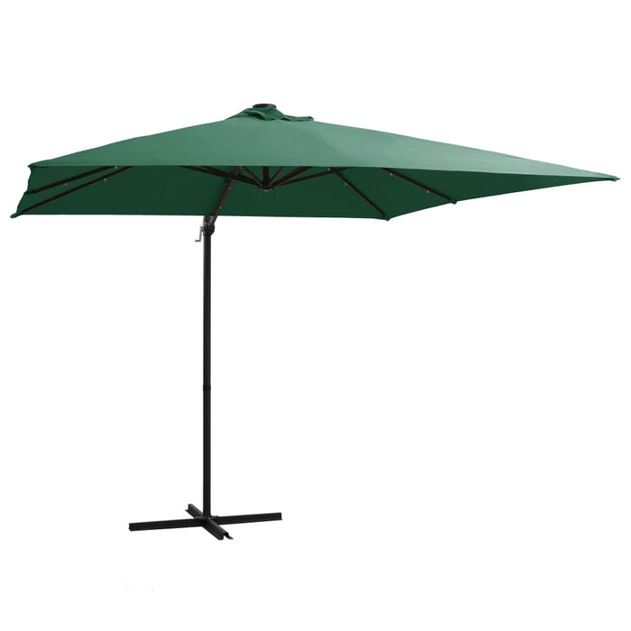 Umbrelă în consolă cu LED, stâlp din oțel, verde, 250x250 cm - WALTI WALTI