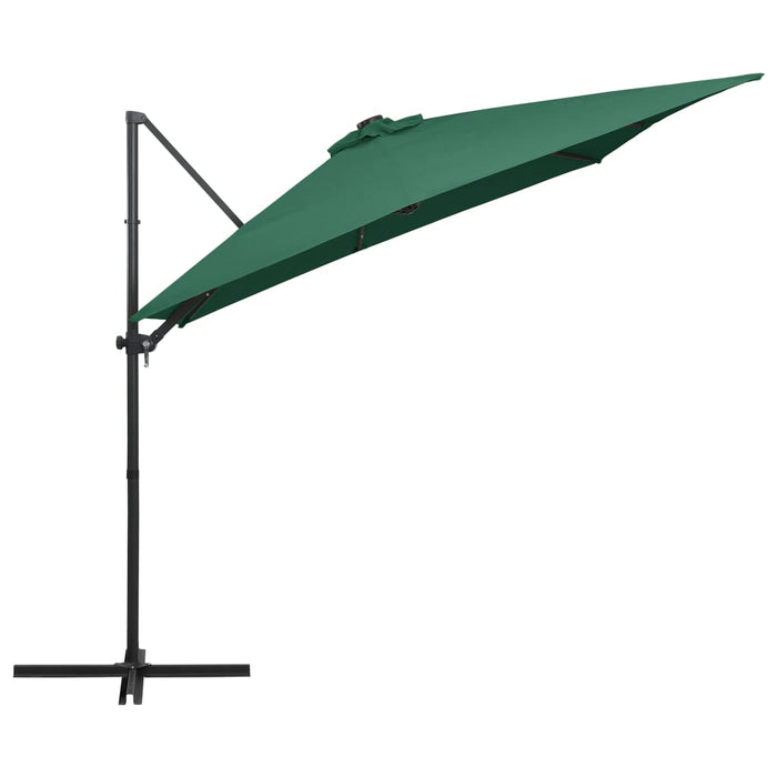 Umbrelă în consolă cu LED, stâlp din oțel, verde, 250x250 cm - WALTI WALTI
