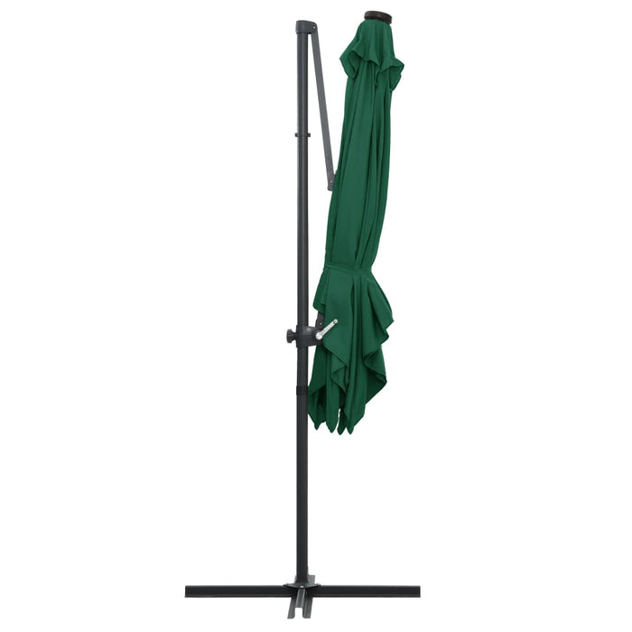 Umbrelă în consolă cu LED, stâlp din oțel, verde, 250x250 cm - WALTI WALTI