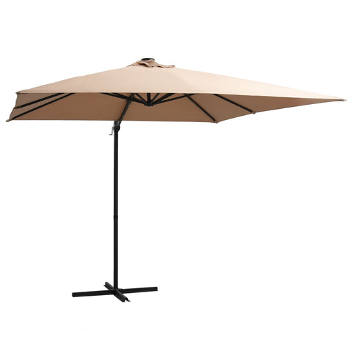 Umbrelă în consolă cu LED, stâlp din oțel, taupe, 250x250 cm - WALTI WALTI