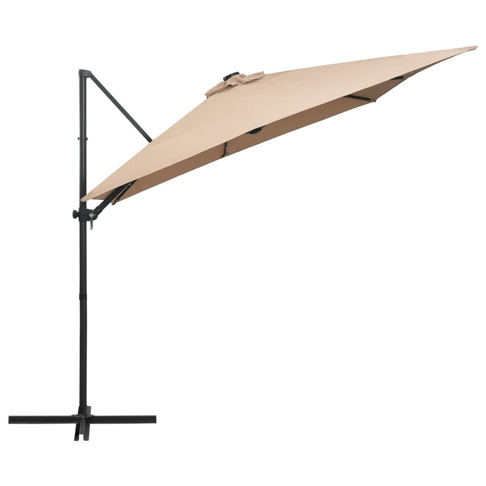 Umbrelă în consolă cu LED, stâlp din oțel, taupe, 250x250 cm - WALTI WALTI