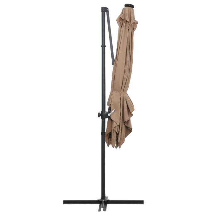 Umbrelă în consolă cu LED, stâlp din oțel, taupe, 250x250 cm - WALTI WALTI