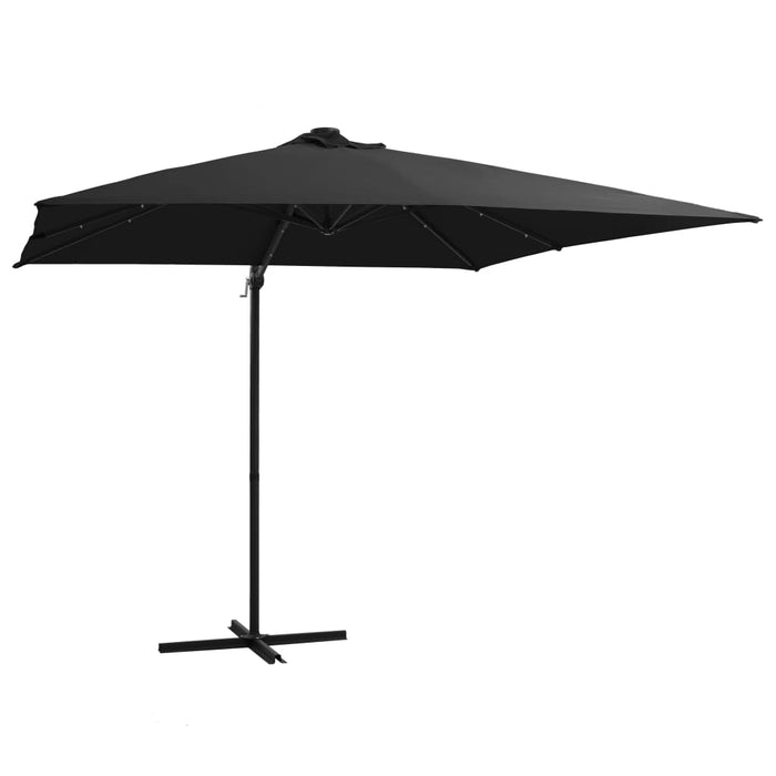 Umbrelă în consolă cu LED, stâlp din oțel, negru, 250x250 cm - WALTI WALTI