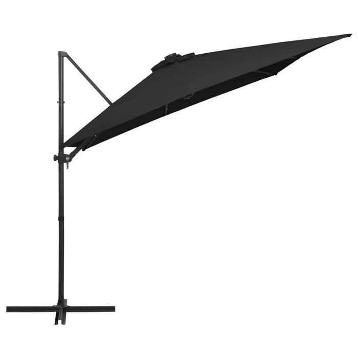 Umbrelă în consolă cu LED, stâlp din oțel, negru, 250x250 cm - WALTI WALTI