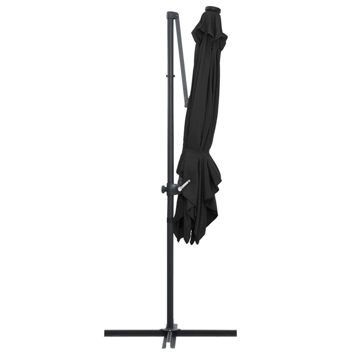Umbrelă în consolă cu LED, stâlp din oțel, negru, 250x250 cm - WALTI WALTI