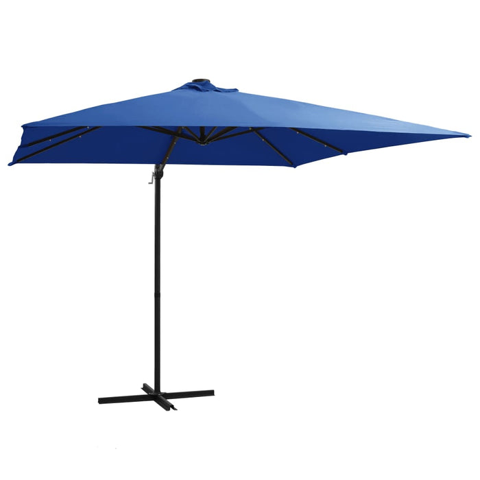 Umbrelă consolă cu LED, stâlp din oțel albastru azur 250x250 cm - WALTI WALTI