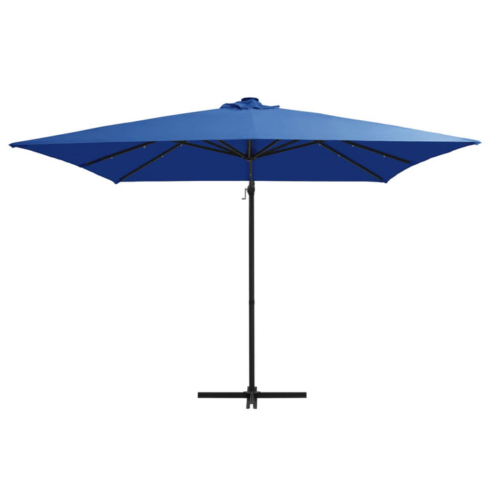 Umbrelă consolă cu LED, stâlp din oțel albastru azur 250x250 cm - WALTI WALTI