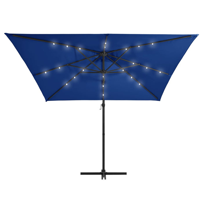 Umbrelă consolă cu LED, stâlp din oțel albastru azur 250x250 cm - WALTI WALTI