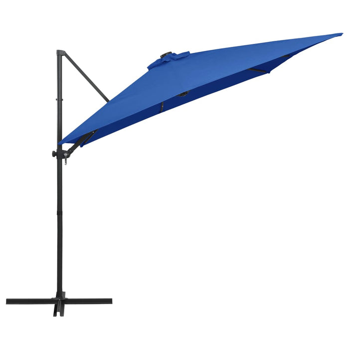 Umbrelă consolă cu LED, stâlp din oțel albastru azur 250x250 cm - WALTI WALTI