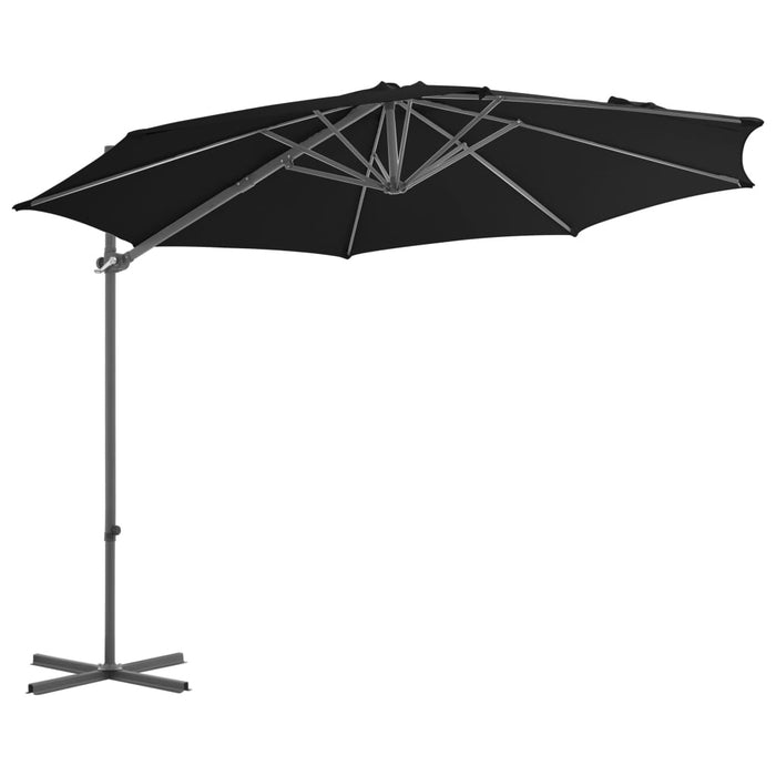 Umbrelă consolă de grădină, stâlp din oțel, negru, 300 cm - WALTI WALTI
