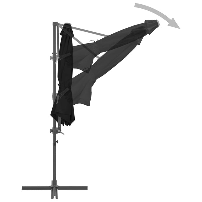 Umbrelă consolă de grădină, stâlp din oțel, negru, 300 cm - WALTI WALTI