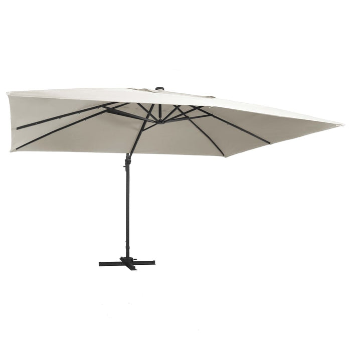 Umbrelă în consolă cu LED, stâlp din aluminiu nisipiu 400x300cm - WALTI WALTI