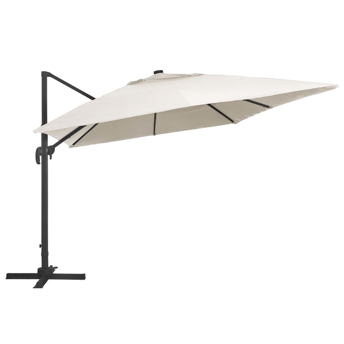 Umbrelă în consolă cu LED, stâlp din aluminiu nisipiu 400x300cm - WALTI WALTI