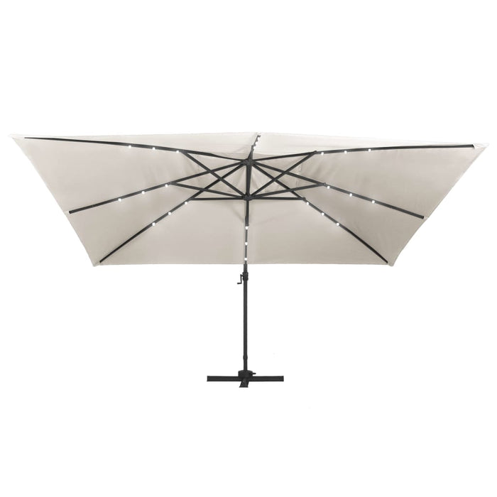 Umbrelă în consolă cu LED, stâlp din aluminiu nisipiu 400x300cm - WALTI WALTI
